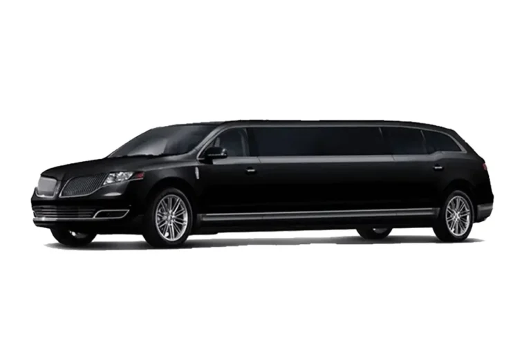 Black luxury limousine side view image