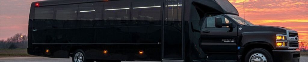 Can I Hire a Limousine for a Long-Distance Trip? - Black luxury bus at sunset