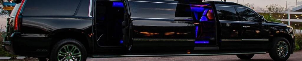 Can I Hire a Limousine for a One-Way Trip? - Luxurious black limousine with open doors and lights.
