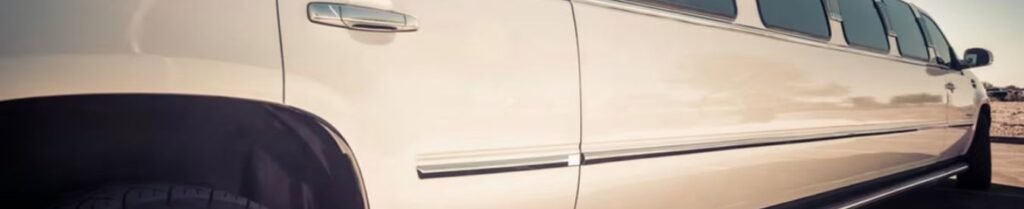 Do I Need to Pay a Deposit to Reserve a Limo? - White limousine parked outdoors on sunny day.