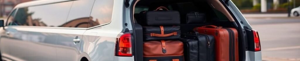 How Much Luggage Can a Limousine Hold? - Open van with neatly packed luggage inside.
